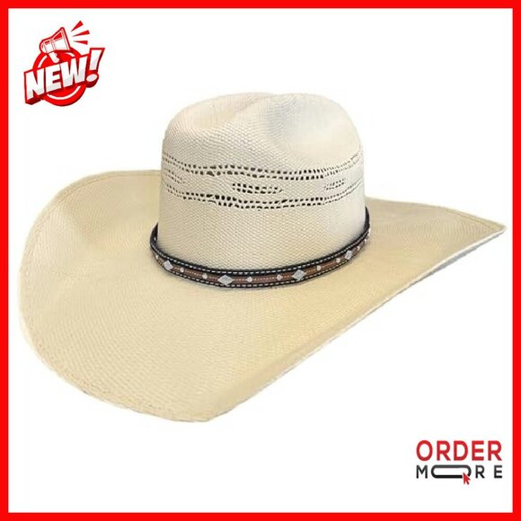 Adjustable Western Hat Band with Silver Conchos & Stud Accents - Faux Leather main image 6